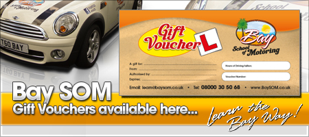 Driving Lesson Gift Vouchers available from Bay School of Motoring - Driving School Torbay